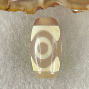 Natural Powerful Tibetan Old Oily Agate 3 Eyes Dzi Bead Heavenly Master (Tian Zhu) 三眼天诛 3.15g 20.0 by 10.4mm - Huangs Jadeite and Jewelry Pte Ltd