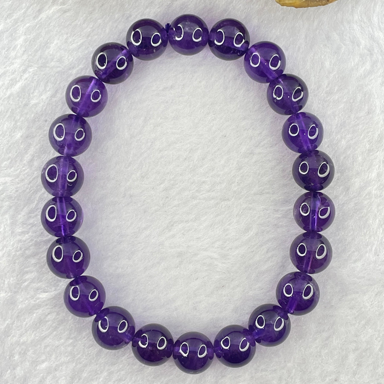Good Grade Natural Amethyst Bracelet 23.30g 16.5cm 9.5mm 22 Beads - Huangs Jadeite and Jewelry Pte Ltd