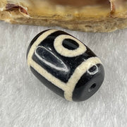 Natural Powerful Tibetan Old Oily Agate 2 Eyes Dzi Bead Heavenly Master (Tian Zhu) 二眼天诛 2.52g 14.1 by 10.4mm - Huangs Jadeite and Jewelry Pte Ltd
