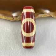 Natural Powerful Tibetan Old Oily Red White Agate One Eye Earth Element Dzi Bead Heavenly Master (Tian Zhu) 一眼土元素天珠 10.65g 38.0 by 13.3mm - Huangs Jadeite and Jewelry Pte Ltd