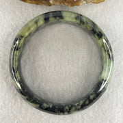 Natural Type A Wuji Black with Yellowish Green Jadeite Bangle | (56.38g | 55.1mm ID | 16.0 x 7.8mm | Close to Perfect | Yin-Yang Harmony & Sovereign Wealth Anchor, Feng Shui Protection & Statement Bangle) - Huangs Jadeite and Jewelry Pte Ltd