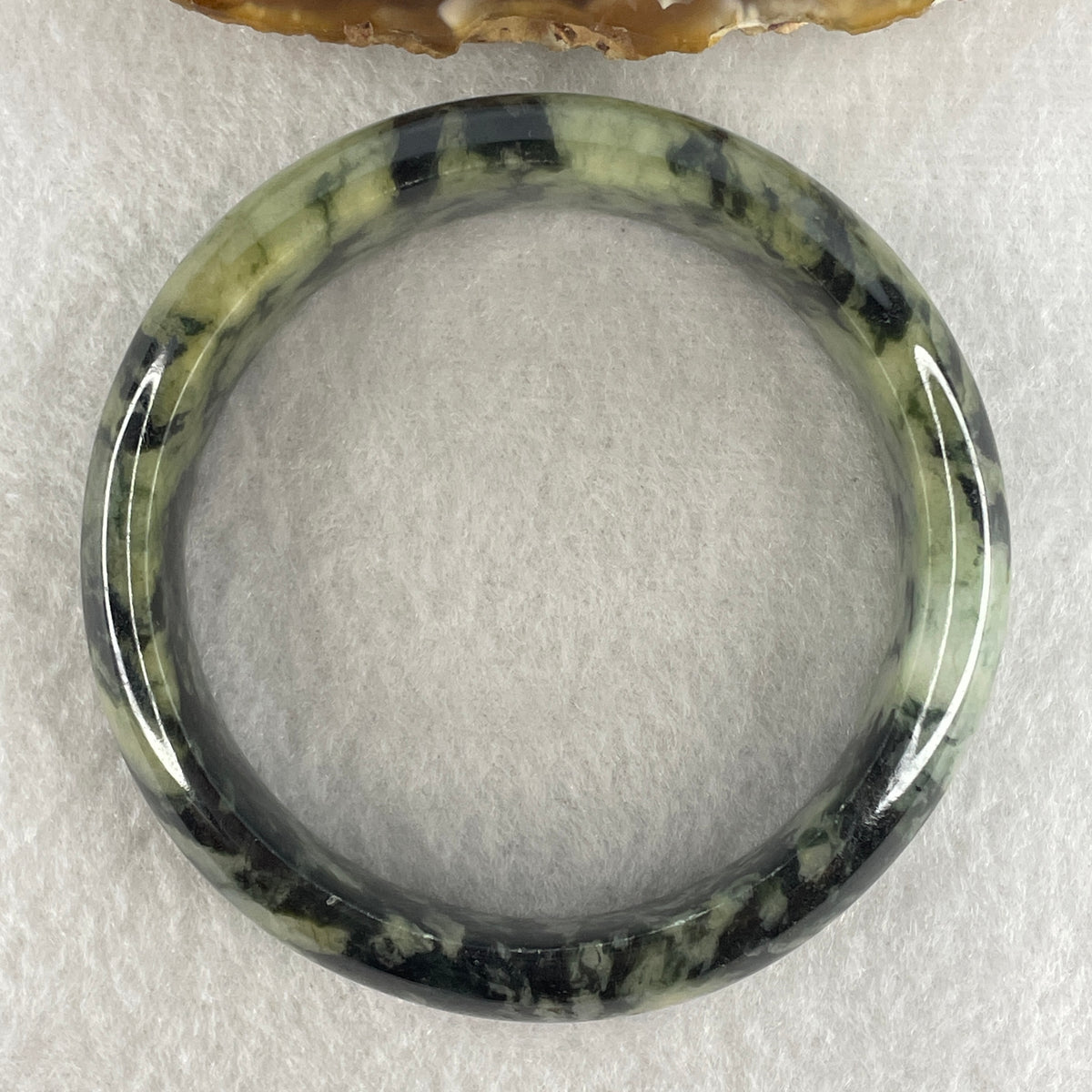 Natural Type A Wuji Black with Yellowish Green Jadeite Bangle | (56.38g | 55.1mm ID | 16.0 x 7.8mm | Close to Perfect | Yin-Yang Harmony & Sovereign Wealth Anchor, Feng Shui Protection & Statement Bangle) - Huangs Jadeite and Jewelry Pte Ltd