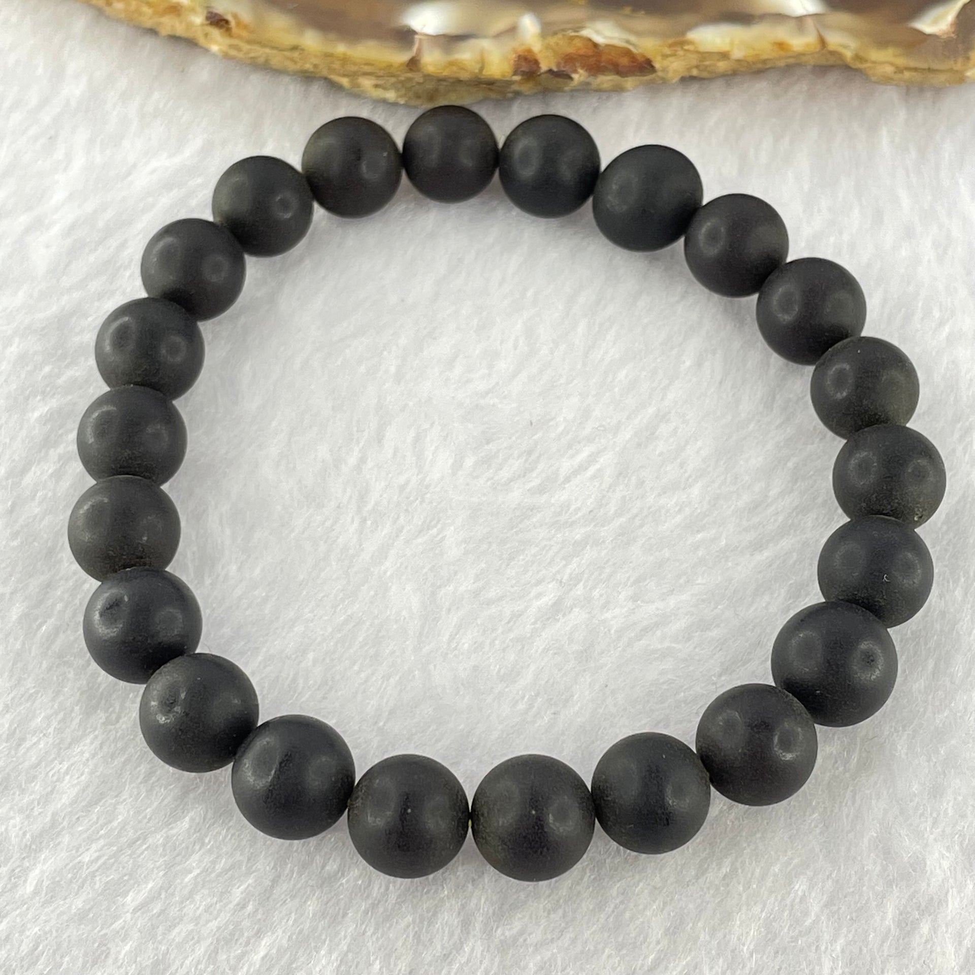 Natural Iron Blood King Amber Beads Bracelet 天然铁血王琥珀手链 8.16g 16.5cm 9.4mm 22 Beads - Huangs Jadeite and Jewelry Pte Ltd