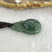 Type A Blueish Green Jadeite Dragon Ruyi Pendent 6.46g 25.1 by 16.2 by 7.2mm - Huangs Jadeite and Jewelry Pte Ltd
