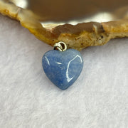 Natural Blue Aventurine Mini Heart Pendant with Sliver Clasps 0.93g 11.9 by 12.0 by 4.5mm - Huangs Jadeite and Jewelry Pte Ltd