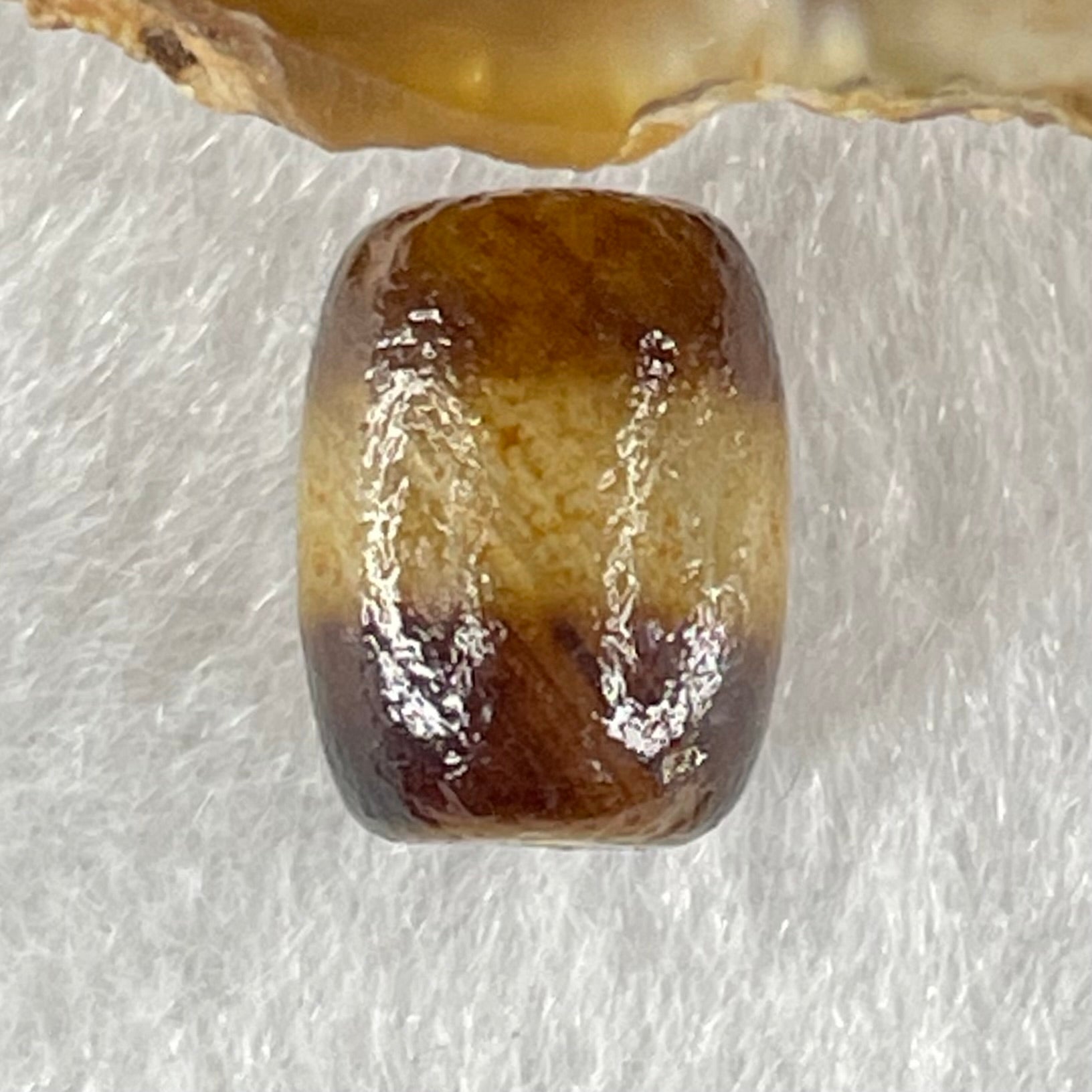 Natural Powerful Tibetan Old Oily Agate One Line Dzi Bead Heavenly Master (Tian Zhu) 1.46g 11.6 by 8.8mm - Huangs Jadeite and Jewelry Pte Ltd