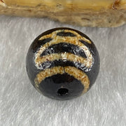 Natural Powerful Tibetan Old Oily Agate 2 Cai Shen Dzi Bead Heavenly Master (Tian Zhu) 1.34g 9.9 by 10.1mm - Huangs Jadeite and Jewelry Pte Ltd