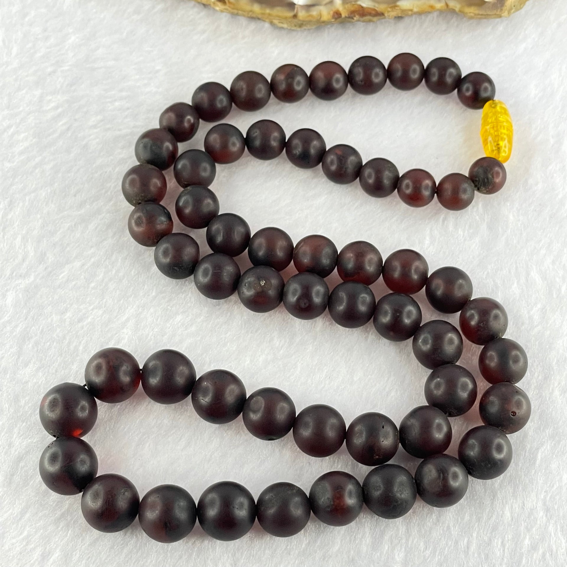 Natural Dark Red Medicine Amber Beads Necklace 天然红药琥珀项链  35.36g 56cm 9.0 - 12.0mm 56 Beads - Huangs Jadeite and Jewelry Pte Ltd