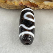 Natural Powerful Tibetan Old Oily Agate Sky Door Serenity 1 Eye Dzi Bead Heavenly Master (Tian Zhu) 一眼天诛 4.52g 28.8 by 10.3mm - Huangs Jadeite and Jewelry Pte Ltd