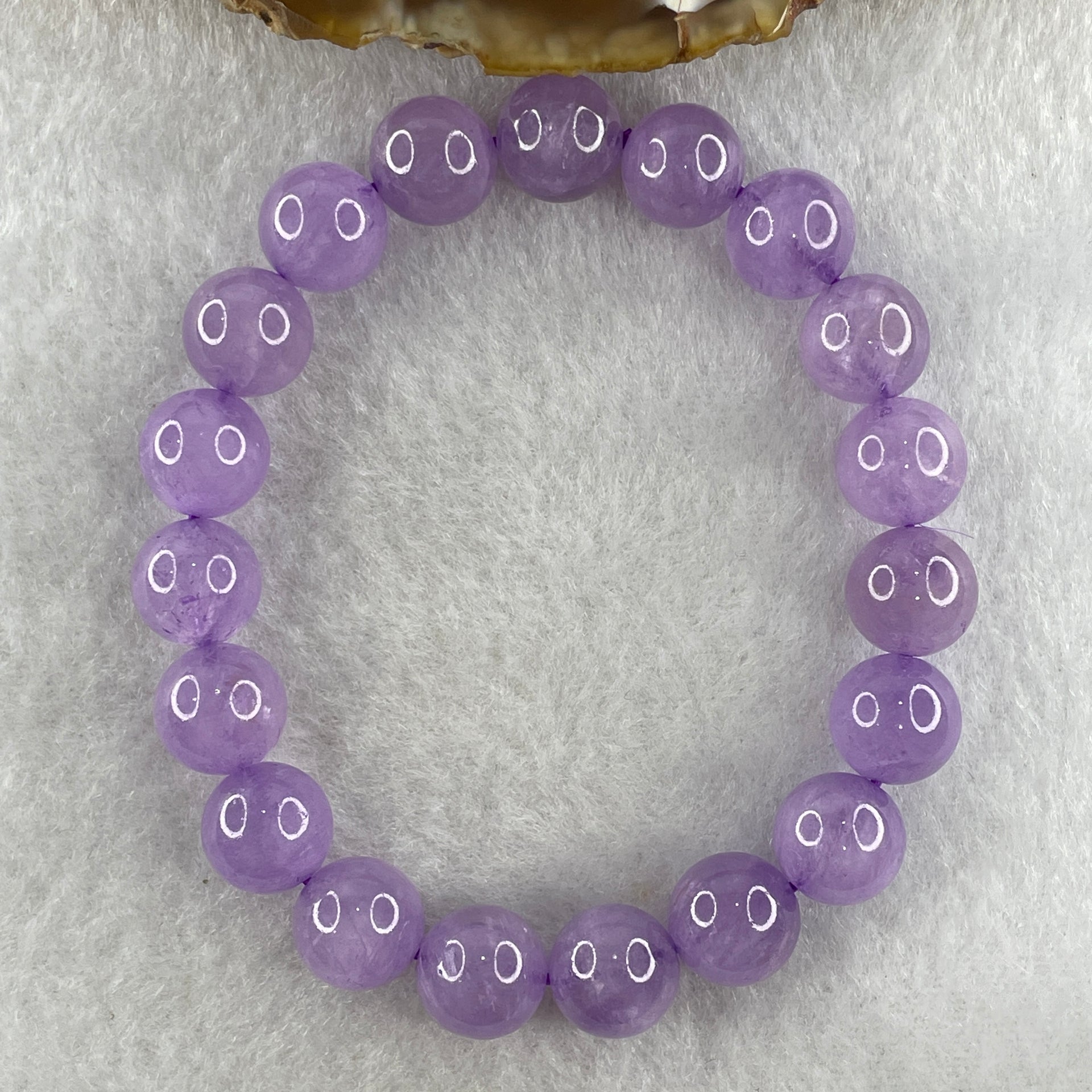 Natural Amethyst Quartz Beads Bracelet 26.65g 15.5cm 10.1mm 19 Beads - Huangs Jadeite and Jewelry Pte Ltd