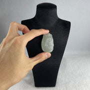 Natural Type A Semi Icy Light Green with Lavender Jadeite Pixiu on Ruyi Pendant 15.78g 47.9 by 29.3 by 6.0mm - Huangs Jadeite and Jewelry Pte Ltd