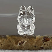 Natural Clear Quartz Labubu Charm Display 3.49g 19.2 by 12.3 by 11.1mm - Huangs Jadeite and Jewelry Pte Ltd