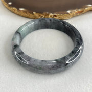 Type A Wuji Grey with Green Jadeite Bangle 61.58g Inner Diameter 56.4mm 12.6 by 8.8mm (Close to Perfect) - Huangs Jadeite and Jewelry Pte Ltd
