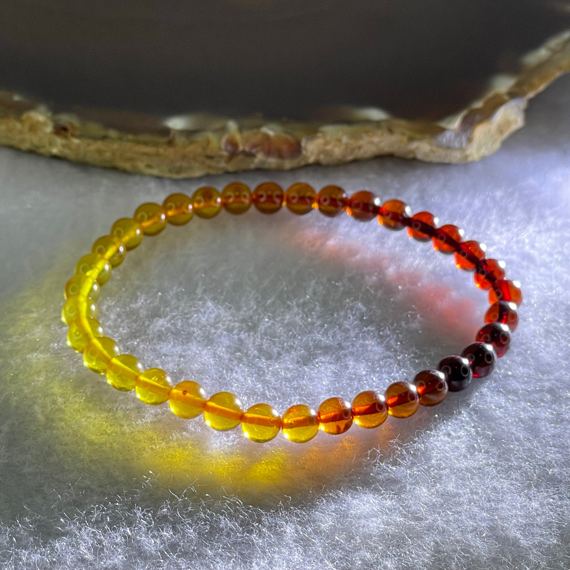 Natural Mixed Color Amber Beads Bracelet 1.88g 16cm 5.5mm 35 Beads - Huangs Jadeite and Jewelry Pte Ltd