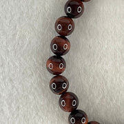 Natural Red Tiger's Eye Quartz Beads Bracelet 18.23g 15.5cm 8.4mm 23 Beads - Huangs Jadeite and Jewelry Pte Ltd