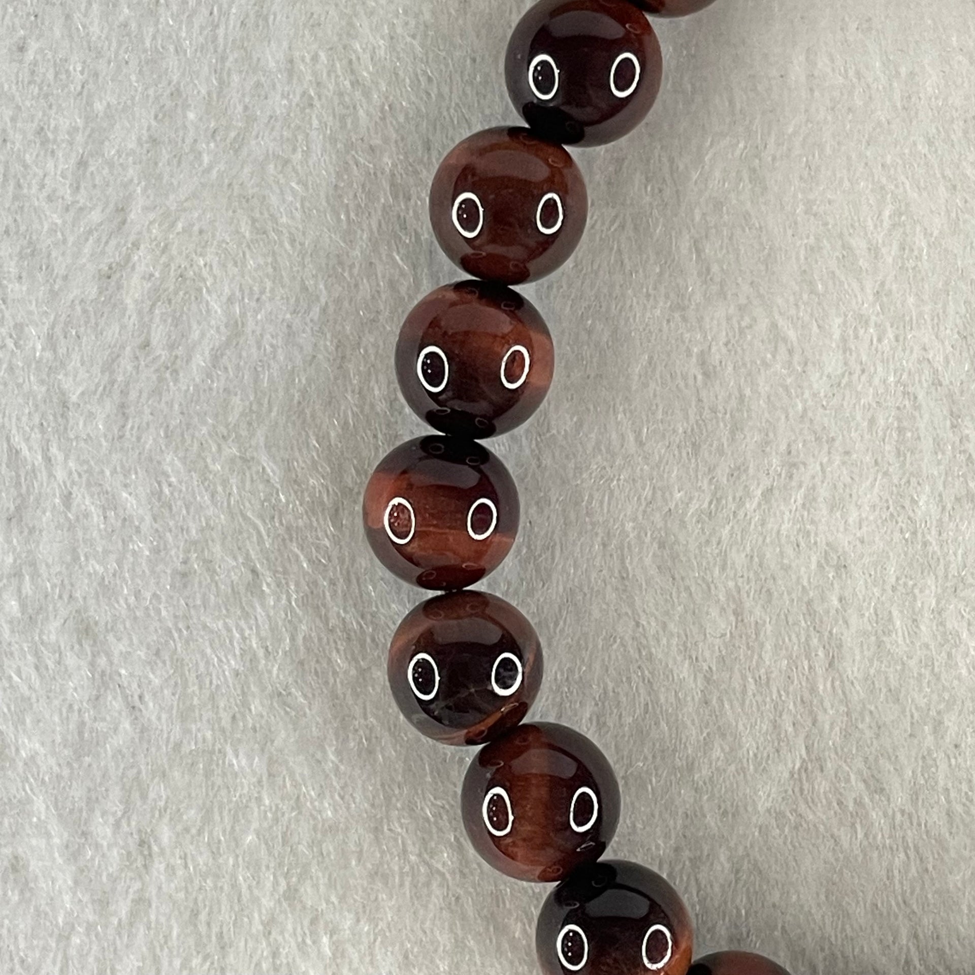 Natural Red Tiger's Eye Quartz Beads Bracelet 18.23g 15.5cm 8.4mm 23 Beads - Huangs Jadeite and Jewelry Pte Ltd