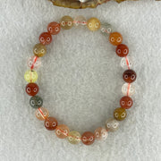Natural Multi treasures Quartz Beads Bracelet 15.39g 15.5cm 7.9mm 25Beads - Huangs Jadeite and Jewelry Pte Ltd