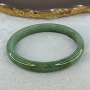 Type A Green and Dark Brown Patch Jadeite Bangle 33.95g Internal 59.3mm 9.1 by 7.1mm - Huangs Jadeite and Jewelry Pte Ltd