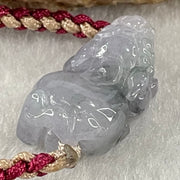 Type A Faint Lavender with Wuji Grey Black Jadeite Male Pixiu String Bracelet 6.07g 13cm 20.5 by 12.2 by 8.9mm - Huangs Jadeite and Jewelry Pte Ltd
