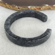 Natural Type A Wuji Grey Jadeite Opening Bangle | 56.1mm Inner (43.43g 11.0x7.1mm | Modern Open Cuff Silhouette| Flexible Luxury, Grounding & Spiritual Shield) - Huangs Jadeite and Jewelry Pte Ltd