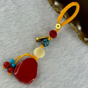 Natural Red Cinnabar Milo Buddha Pendent 15.90g 25.6 by 21.5 by 10.3mm - Huangs Jadeite and Jewelry Pte Ltd