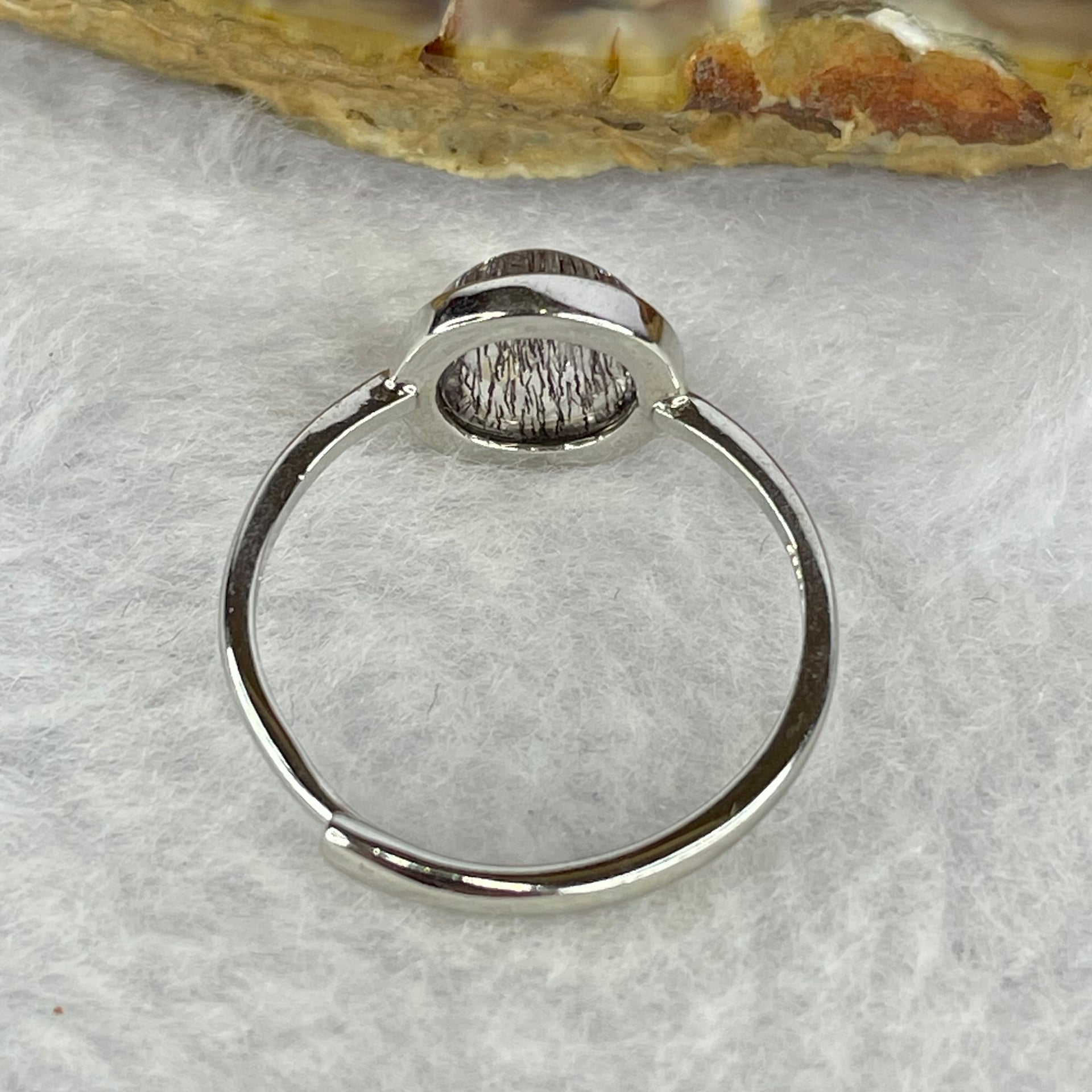 Above Average Grade Natural Super 7 Crystal in 925 Sliver Ring (Adjustable Size) 天然超级七水晶 925 银戒指（可调节尺寸) 1.78g 8.5 by 8.5 by 4.7mm - Huangs Jadeite and Jewelry Pte Ltd