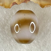 Natural Powerful Tibetan Old Oily Agate Tiger Tooth Daluo Dzi Bead Heavenly Master (Tian Zhu) 2.84g 14.5 by 12.0mm - Huangs Jadeite and Jewelry Pte Ltd