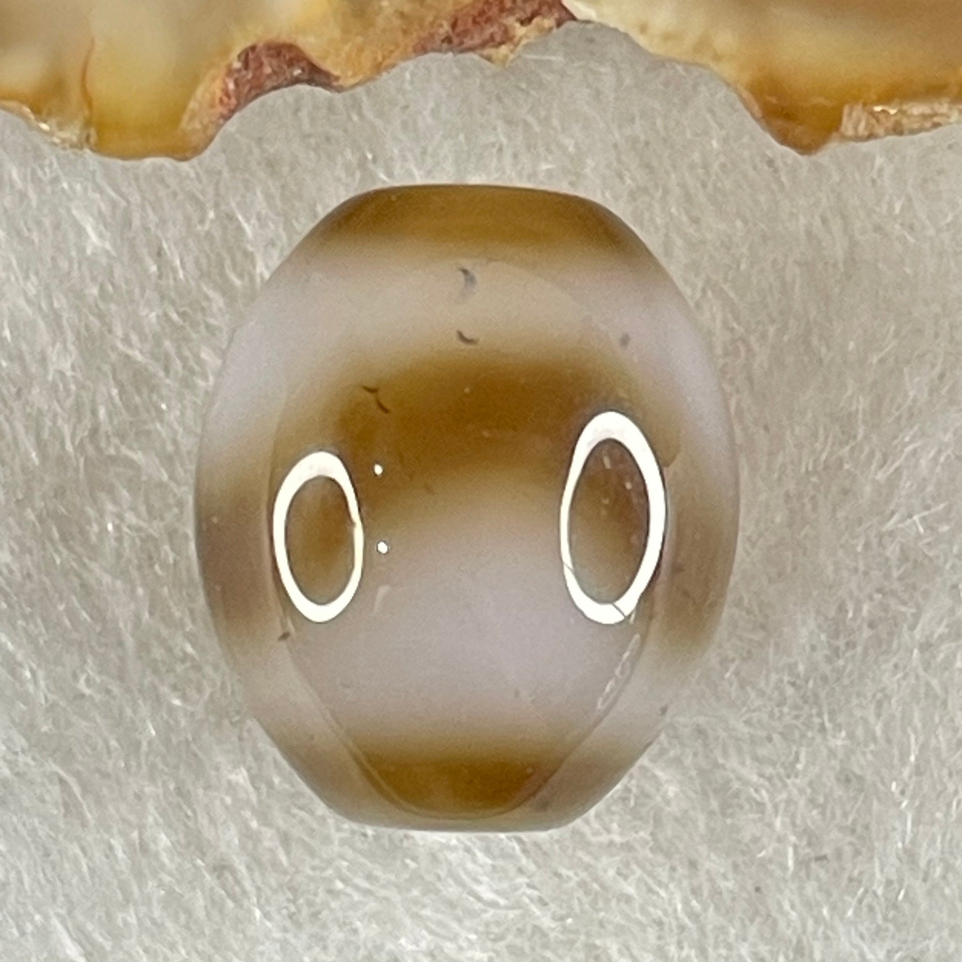 Natural Powerful Tibetan Old Oily Agate Tiger Tooth Daluo Dzi Bead Heavenly Master (Tian Zhu) 2.84g 14.5 by 12.0mm - Huangs Jadeite and Jewelry Pte Ltd