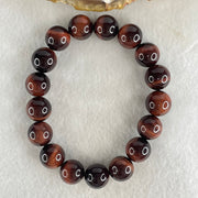 Natural Red Tiger's Eye Quartz Beads Bracelet 45.83g 17cm 12.5mm 17 Beads - Huangs Jadeite and Jewelry Pte Ltd