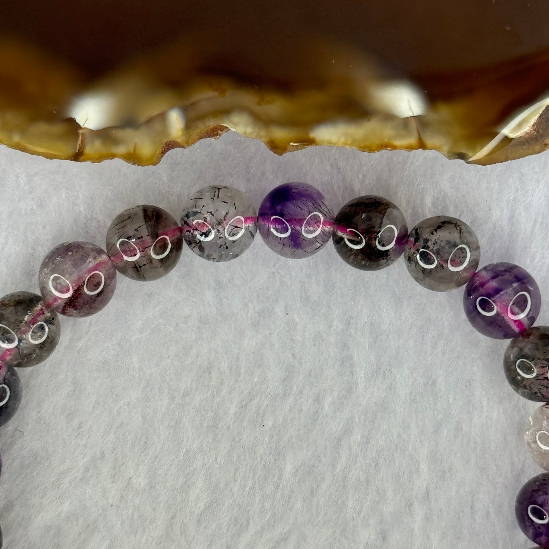 Natural Super 7 Beads Bracelet 18.18g 16cm 8.3mm 24 Beads - Huangs Jadeite and Jewelry Pte Ltd