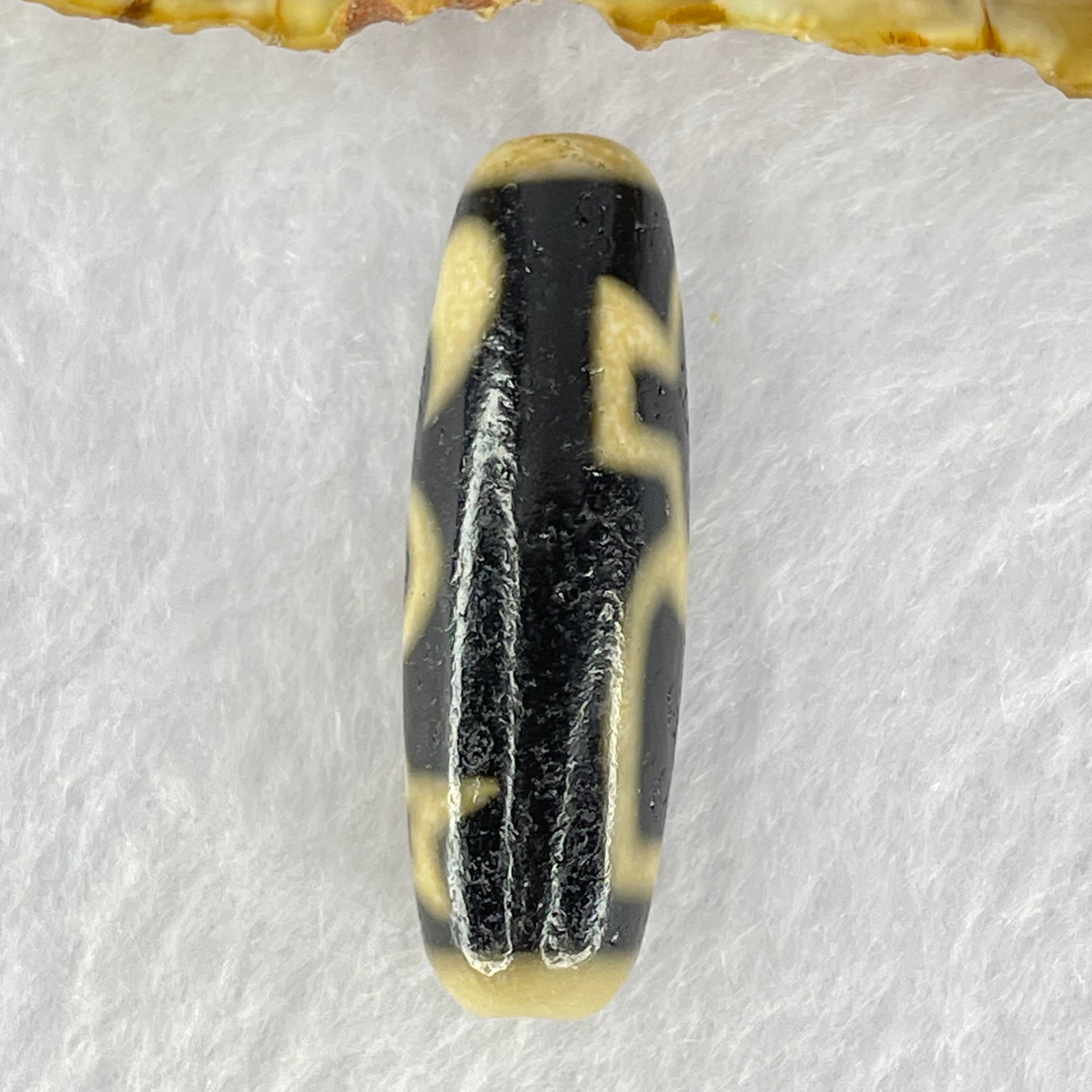 Natural Powerful Tibetan Old Oily Agate Cai Shen with Moon Sun Star Dzi Bead Heavenly Master (Tian Zhu) 财神天珠 8.66g 38.2 by 12.2mm - Huangs Jadeite and Jewelry Pte Ltd