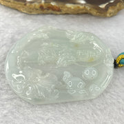 Type A Light Green to white Jadeite Guan Yin Pendent 32.29g 57.8 by 52.6 by 6.6mm - Huangs Jadeite and Jewelry Pte Ltd