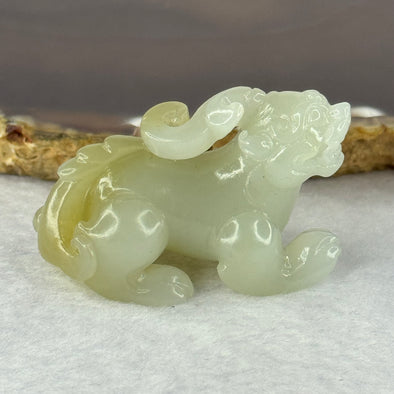 Natural Greyish White and Brown Nephrite Pixiu Mini Display 25.56g 42.2 by 23.8 by 27.2mm - Huangs Jadeite and Jewelry Pte Ltd
