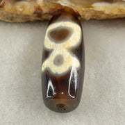 Natural Powerful Tibetan Old Oily Agate Double Cai Shen Dzi Bead Heavenly Master (Tian Zhu) 双财神长天珠 5.72g 28.7 by 11.1mm - Huangs Jadeite and Jewelry Pte Ltd