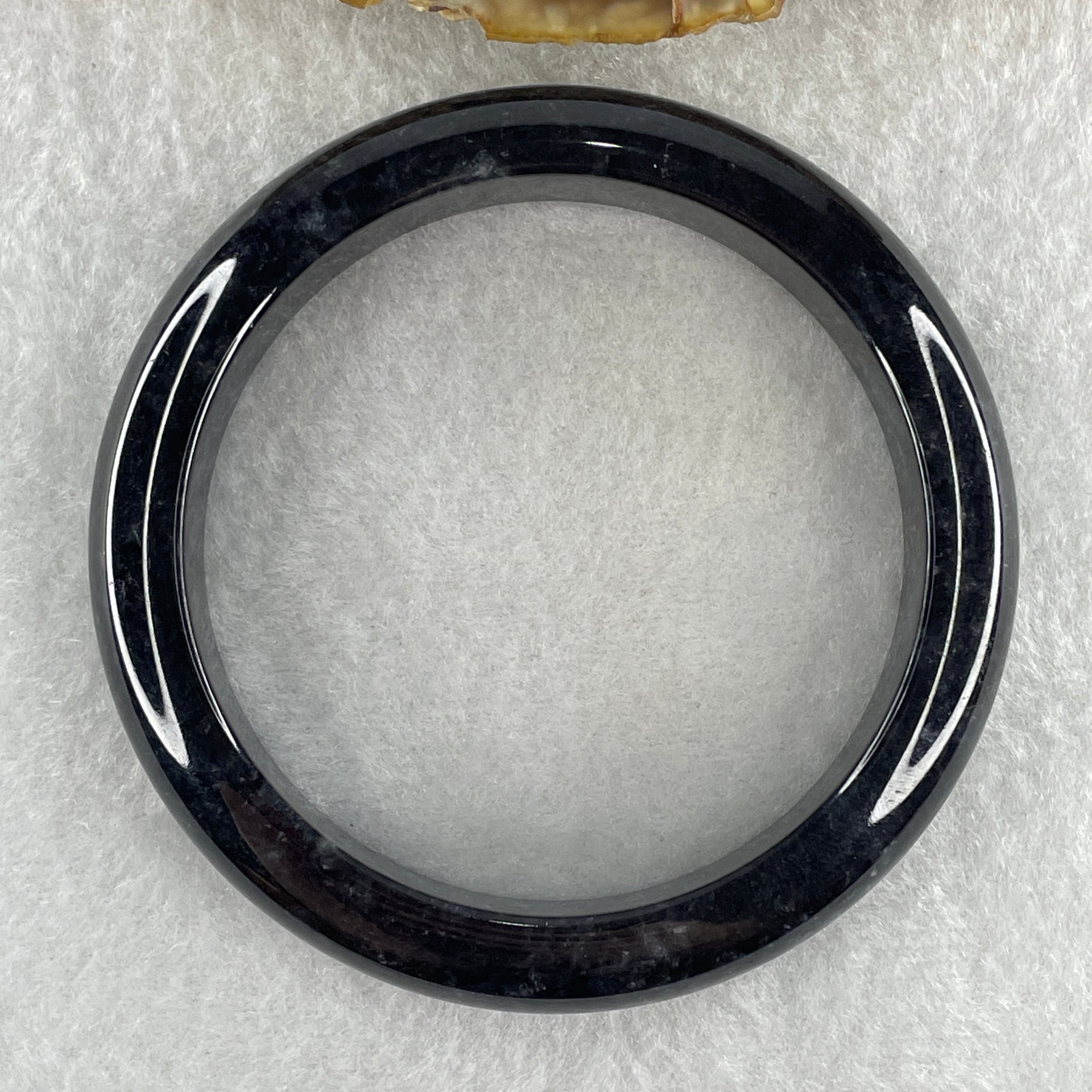 Type A Opaque Wuji Black Jadeite Bangle 60.74g  Internal Diameter 57.6mm 12.8 by 8.7mm - Huangs Jadeite and Jewelry Pte Ltd