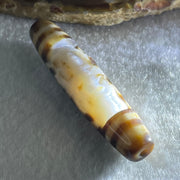 Natural Powerful Tibetan Old Oily Agate Zha Ji La Mu Female Cai Shen and 8 Eyes Dzi Bead Heavenly Master (Tian Zhu) 扎基拉姆女财神八眼天珠 12.91g 57.4 by 12.9mm - Huangs Jadeite and Jewelry Pte Ltd