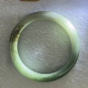 Type A Green with Light Green and Brown Jadeite Bangle 48.75g Internal Diameter 54.1mm 10.7 by 8.9mm (Very Slight Fine Line) - Huangs Jadeite and Jewelry Pte Ltd