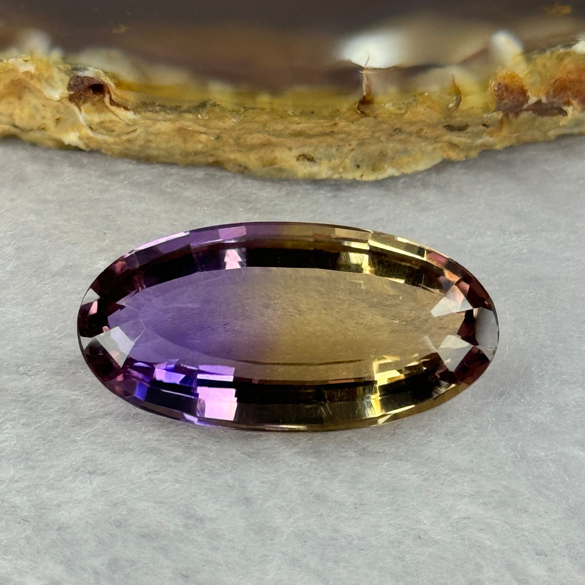 Natural Faceted Ametrine Parallelogram Shape 20.46ct 26.3 by 13.3 by 8.8mm - Huangs Jadeite and Jewelry Pte Ltd