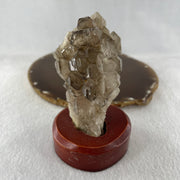 Natural Smoky Quartz Rough Irregular Shape Display in Wooden Stand 178.74g 62.1 by 58.2 by 100.0mm - Huangs Jadeite and Jewelry Pte Ltd