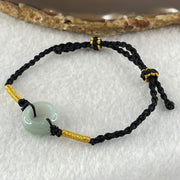 Type A Lavender Green Jadeite Ping An Kou Donut With String Bracelet 2.72g 15.1 by 6.5mm - Huangs Jadeite and Jewelry Pte Ltd