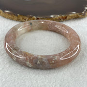 Natural Pinkish Flower Agate Bangle 62.57g Internal Diameter 57.2mm 11.8 by 12.0mm (Internal Line) - Huangs Jadeite and Jewelry Pte Ltd