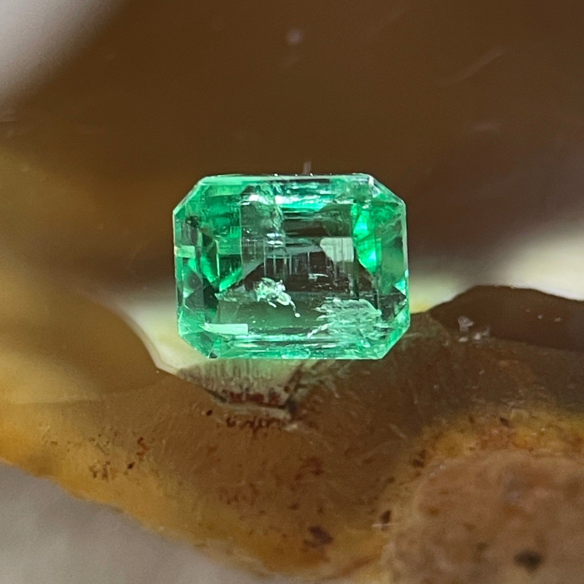 Natural Colombia Vivid Green Emerald (Beryl) Cut-Cornered Rectangular Step cut 0.47ct 4.8 by 4.1 by 3.1mm - Huangs Jadeite and Jewelry Pte Ltd
