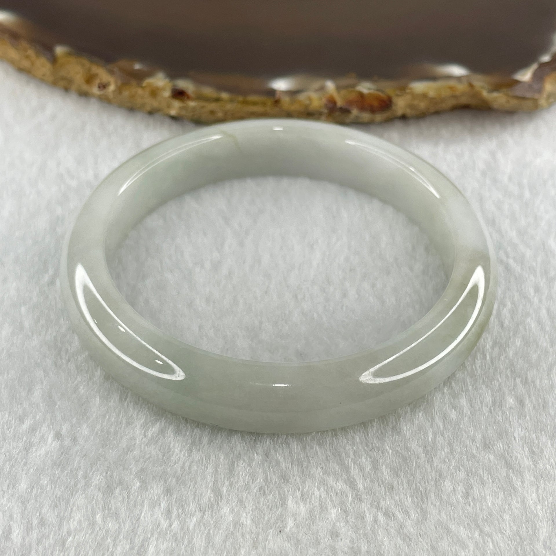 Natural Type A Faint Green Faint Lavender Jadeite Bangle 37.88g Inner Diameter 53.3mm 10.4 by 7.6mm (Very Very Slight Internal Lines) - Huangs Jadeite and Jewelry Pte Ltd