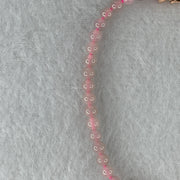 Natural Type A Semi-Icy Pink Jadeite Bracelet | 16cm Tailored 3.8mm Round Genuine Pink Jade Bead Strand with Rose Gold Clasp (5.33g 49 Beads) - Huangs Jadeite and Jewelry Pte Ltd