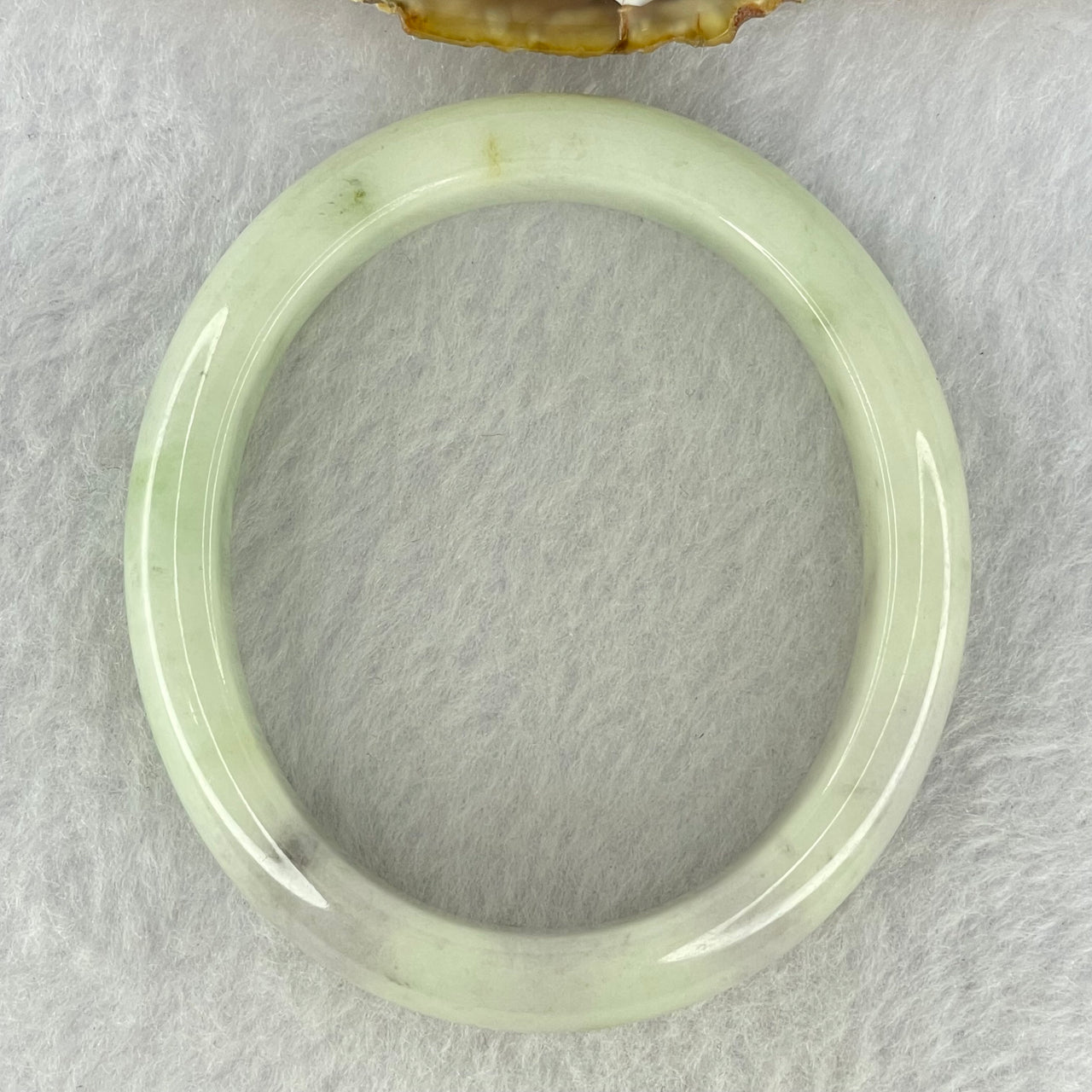Type A Light Green and Lavender with Yellow spot Jadeite Bangle Internal Diameter 55.8mm 47.67g 12.6 by 7.7mm (Very Slight External Rough + Internal Lines) - Huangs Jadeite and Jewelry Pte Ltd