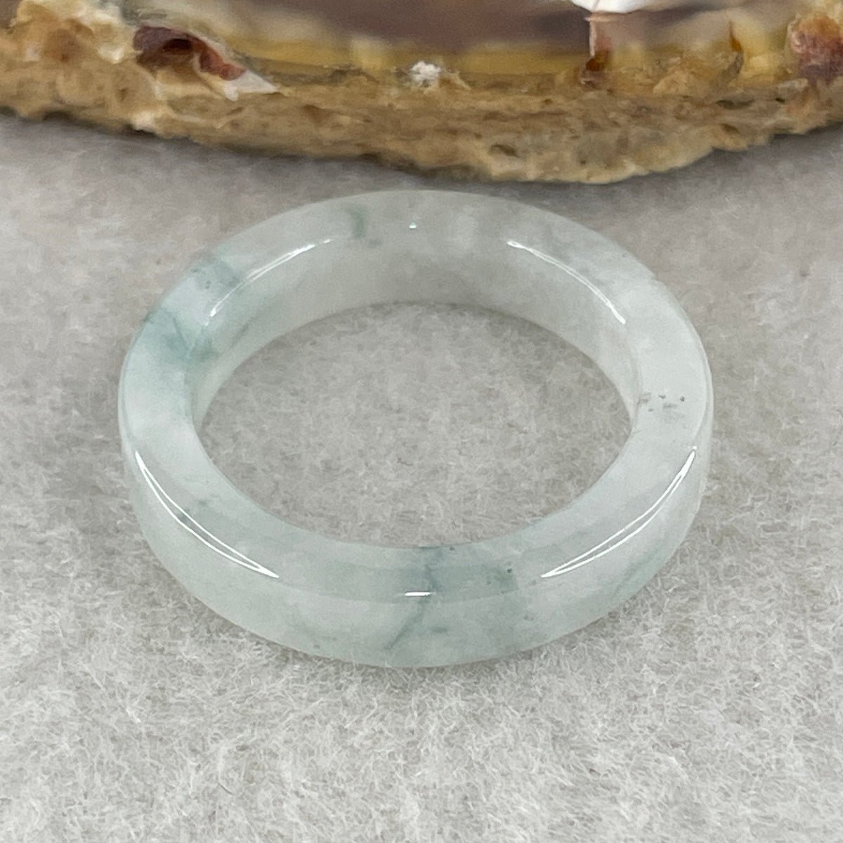 Natural Type A Semi-Icy Light Green Jadeite Ring | Full-Eternity Band (2.80g | US 7.6 / HK 16.8 | External Line) - Huangs Jadeite and Jewelry Pte Ltd