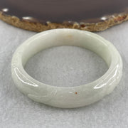 Natural Type A Light Green with Faint Lavender Jadeite Ruyi with Coins Bangle 51.57g Inner Diameter 54.3mm 13.4 by 8.2mm (Slight External Rough) - Huangs Jadeite and Jewelry Pte Ltd