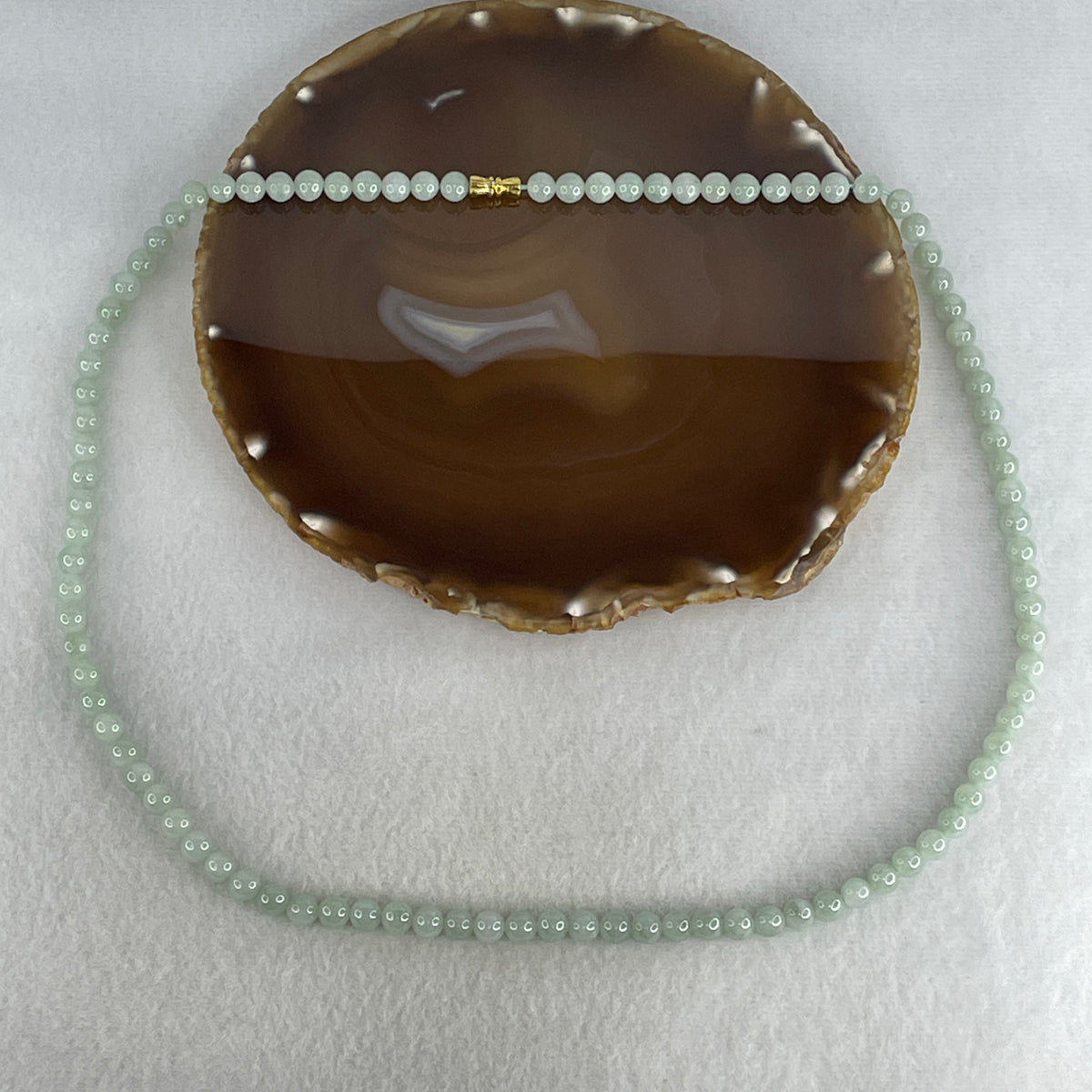Natural Type A Jelly Light Green Jadeite Beads Necklace | (47.22g | 60cm | 6.7mm | 96 Beads | Heart Chakra Radiance, Steady Wealth "Zheng Cai" Anchor & Feng Shui Prosperity Catalyst)