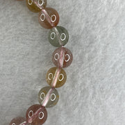 Natural Pinkish with Green Rabbit Hair Rutilated Quartz Beads Bracelet 20.16g 16cm 9.2mm 22Beads - Huangs Jadeite and Jewelry Pte Ltd