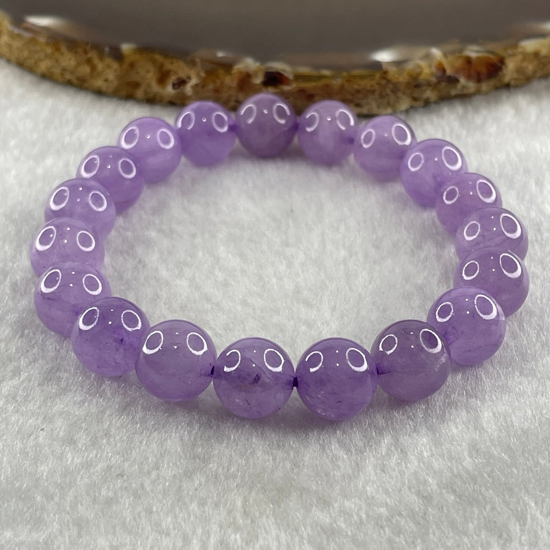 Natural Amethyst Quartz Beads Bracelet 26.65g 15.5cm 10.1mm 19 Beads - Huangs Jadeite and Jewelry Pte Ltd